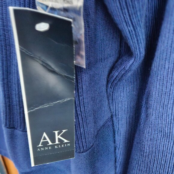 DONATED: AK Anne Klein Blue Ribbed Cardigan Sweater – 1X - Picture 11 of 16